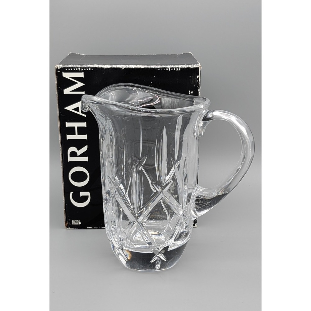 Crystal Pitcher Gorham Lady Anne 32 Ounce Full Lead Made‎ In Czech Republic